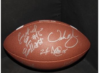 Signed Ezekiel Elliot/Cardale Jones/Urban Meyer And More Full Size Football With COA