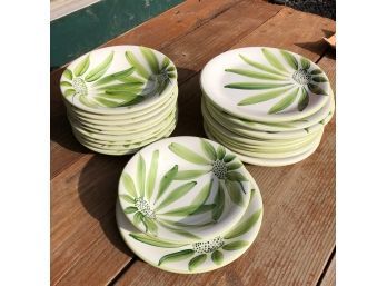 Crate & Barrel Palm Garden Plates And Bowls - Set Of 10 - New