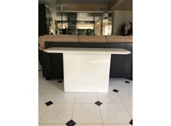 A Modern White Lacquer  Console Table