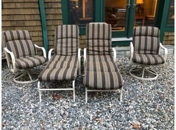 Tropitone Outdoor Furniture - 2 Strap Loungers And 2 Sling Lounger Chairs