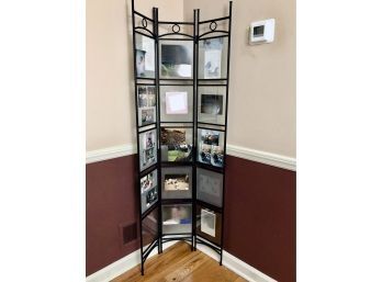 A Tri Panel Metal Tall Photo Display