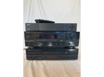 Denon Stereo Components - Receiver And CD Player - DRA-375RD And DCM-260