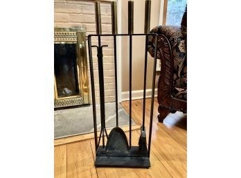 Iron And Brass Modern Lines Fireplace Tools