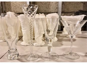 A Large Assortment Of Crystal Barware