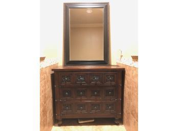 A Spanish Mission 3 Drawer Chest With Mirror