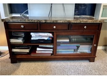 TV Console Table With Stone Top