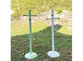 A Pair Of Wooden Children's Coat Stands @40'H