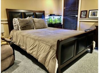 Leather Headboard And Footboard And Ugg Spread/shams (mattress Not Included)