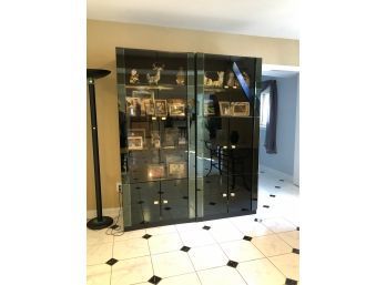 A Pair Of Glass And Mirror Display Cases - Look Great Together Or Separately