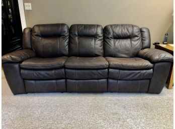 Soft Comfortable Brown Leather Sofa, End Seats Recline