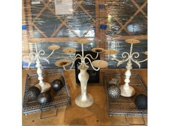 Table Top Decor - Pillar Candle Holders - Wire Baskets And More