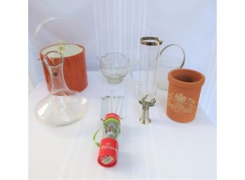 Retro Bar Ware Assortment Ice Buckets Martini Pitcher