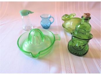 Collection Of Green Glass Ware