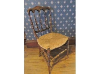 Antique Victorian Side Chair Rush Seat