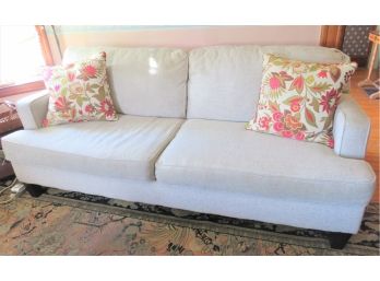 Modernist Contemporary Tweed Style Fabric Sofa