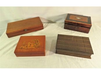 4 Wooden Jewelry Mens Valet Boxes