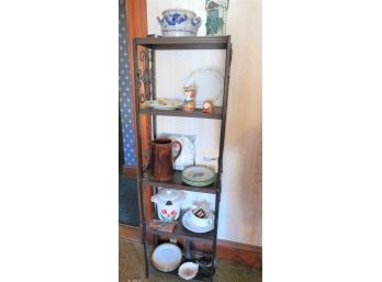 Shelving Unit Bookcase Filled With Ceramics Stoneware Hadley Dishes