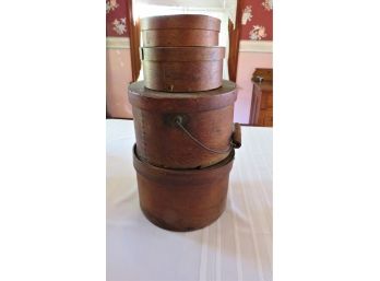 4 Primitive Round Pantry Shaker Boxes