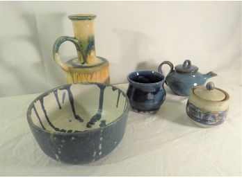 5 Pieces Of Mid-century Studio Pottery