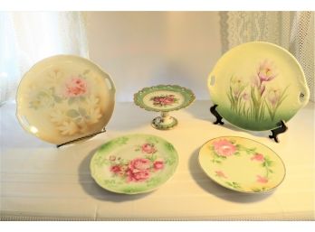 5 Piece Hand Painted Floral Porcelain China