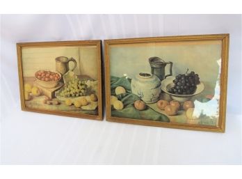 Pair Of Still Life Fruit Prints Framed Hank Bos