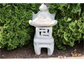 Two Piece Pagoda Garden Stone Lantern Statue