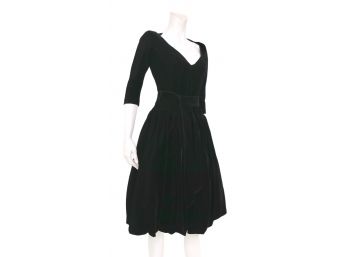 Nicole Farhi Black Velvet Cocktail Dress - Size 8