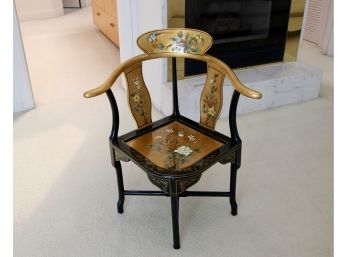 Gold Gilt Ebonized Asian Design Chair