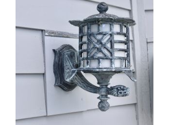 Set Of Three Hanover Wall Mount Cast Iron Outdoor Light Lanterns