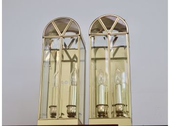 Set Of Two Maxim Lighting Brass Outdoor Fixtures