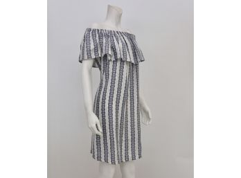 SEA Blue Print Off-the-Shoulder Dress - Size 6