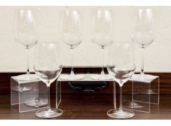 Set Of Six Riedel Vinum Cabernet Sauvignon/Merlot Crystal Wine Glasses (RETAIL $195)