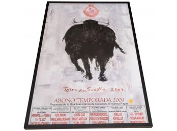 Signed Manuel Salinas Bull Fighting Framed Poster 'Toros En Sevilla' 2009