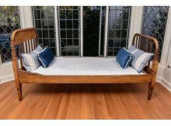 Antique Solid Maple Wood Spool Turned Twin Size Bed