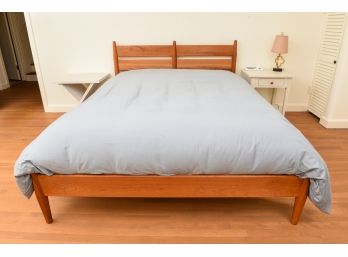 Room & Board Queen Size Cherry Wood Grove Bed With Luxury Mattress (RETAIL $3,498)