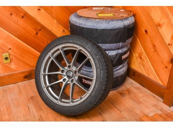 Set Of Four OZ Racing Leggera Rims With Michelin Pilot Alpin Tires With Storage Covers