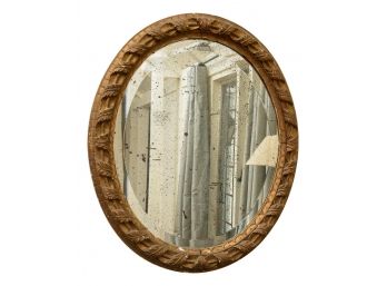 Antique Gilt Gesso Wall Mirror With Beveled Edge