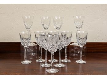 Set Of Twelve Waterford Kelsey Goblet Crystal Glasses (RETAIL $1,679)