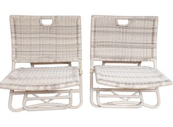 Pair Of Serena & Lily Palisades Outdoor Chairs In Driftwood (RETAIL $998)