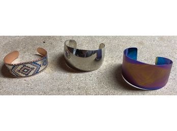 Three Cuff Bracelets