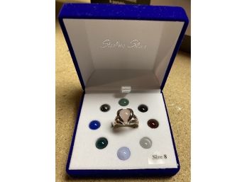 Sterling Silver Ring With Interchangeable Natural Stone