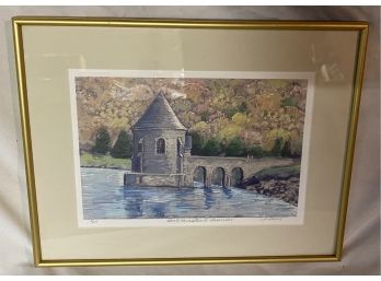 Framed Colored Lithograph Signed M. Davis