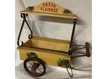 Wood And Metal Flower Wagon