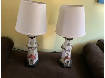 Matched Pair Of Lighthouse Lamps