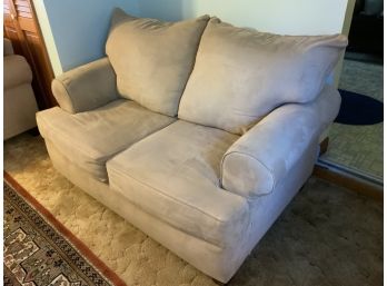 Tan Microsuede Loveseat