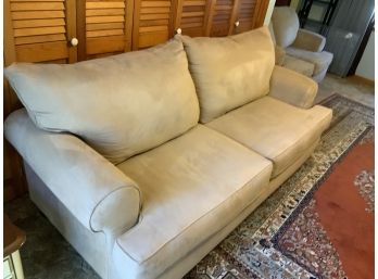 Tan Microsuede Sofa