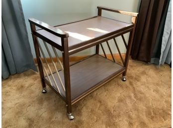 MCM Wood Rolling Barcart