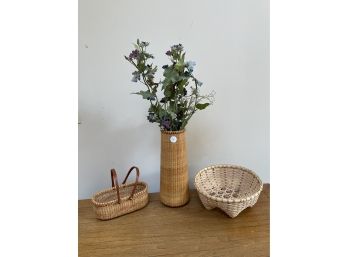 THREE HAND MADE NANTUCKET STYLE BASKETS