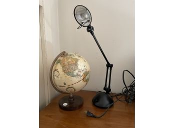 CONTEMPORARY LAMP AND GLOBE