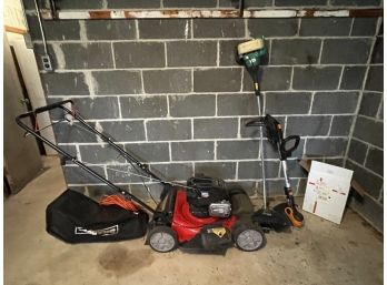 BRIGGS AND STRATTON PUSH MOWER AND WEED WACKERS